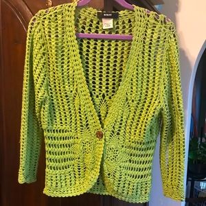 KIKIT cotton open knit light layer jacket